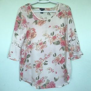 off white floral blouse